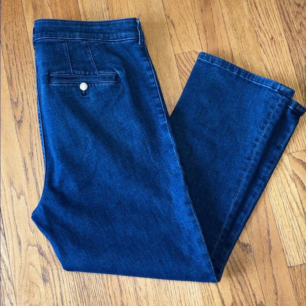 Maeve Anthropologie Dark Wash Stretch Jeans High-Rise Straight Leg Women Size 32 - Picture 7 of 16